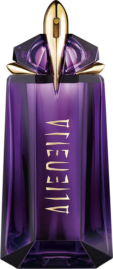 Mugler Alien woda perfumowana 30 ml w luksusowym fiolетowym flakonie w kształcie kryształu na białym tle z eleganckim opakowaniem marki