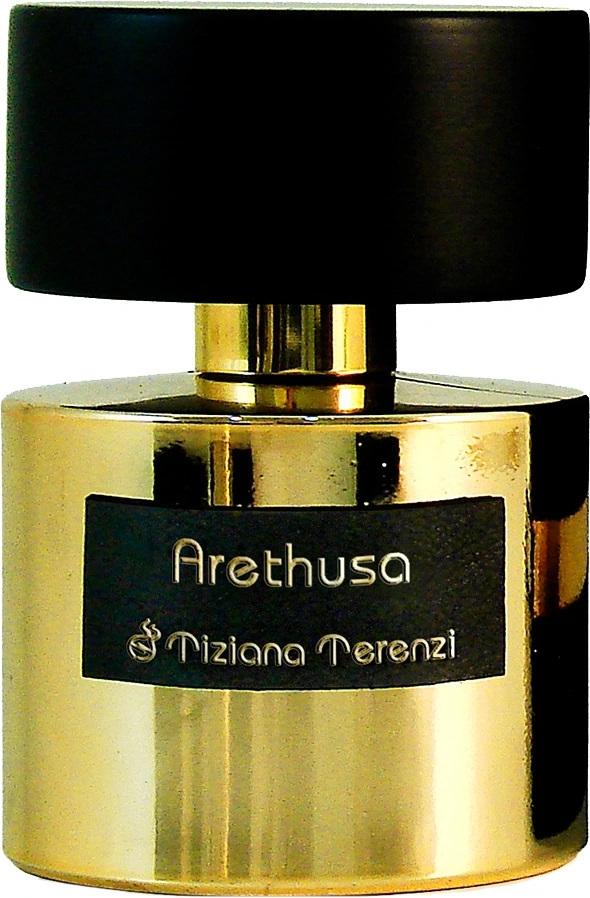 Flacon perfum Tiziana Terenzi Gold Arethusa Extrait de Parfum 100ml z eleganckim opakowaniem luksusowej marki włoskiej na białym tle