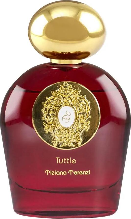 Flacon wody perfumowanej Tiziana Terenzi Tuttle 100ml w eleganckim opakowaniu luksusowej marki włoskich perfum zaprezentowany na białym tle