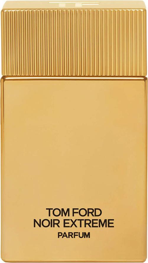 Tom Ford Noir Extreme Parfum perfumy męskie 100ml w luksusowym pozłacanym flakonie na białym tle - bursztynowo-drzewny zapach premium