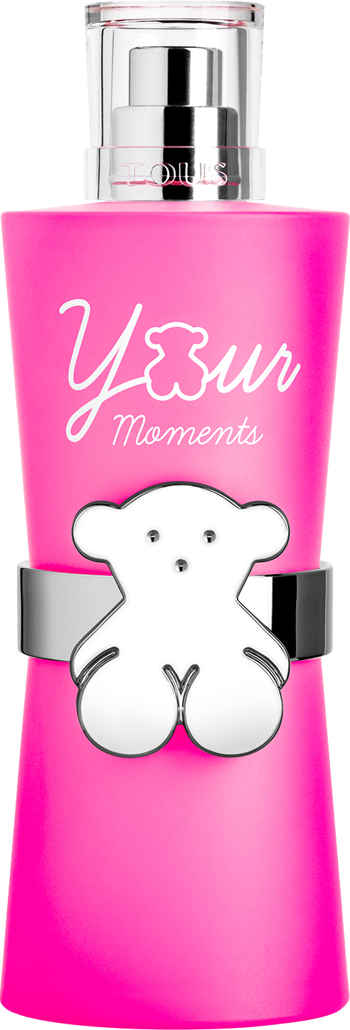 Tous Your Moments woda toaletowa 90 ml dla kobiet - elegancki flakon perfum marki Tous na białym tle z przemyślanym designem