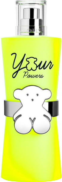 Flacon wody toaletowej Tous Your Powers dla kobiet 90ml na białym tle - eleganckie opakowanie perfum marki Tous z nowoczesnym designem