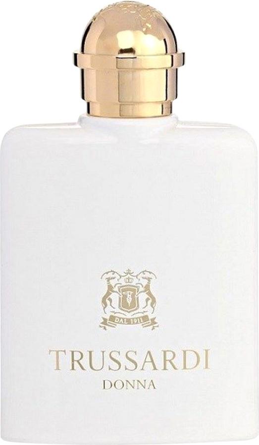 Trussardi Donna 2011 woda perfumowana 30ml w eleganckім białym flakonie na białym tle - luksusowe perfumy damskie marki Trussardi
