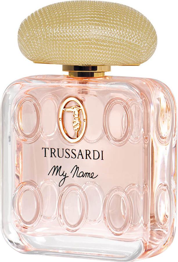 Flacon wody perfumowanej Trussardi My Name 30ml na białym tle - eleganckie włoskie perfumy kwiatowe dla kobiet w stylowym opakowaniu marki