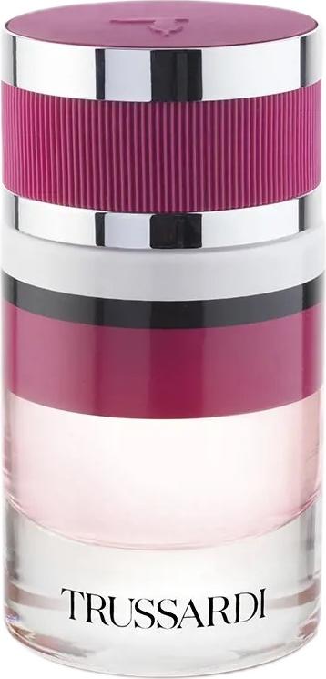 Flacon wody perfumowanej Trussardi Ruby Red 60ml na białym tle - eleganckie opakowanie luksusowych perfum dla kobiet marki Trussardi