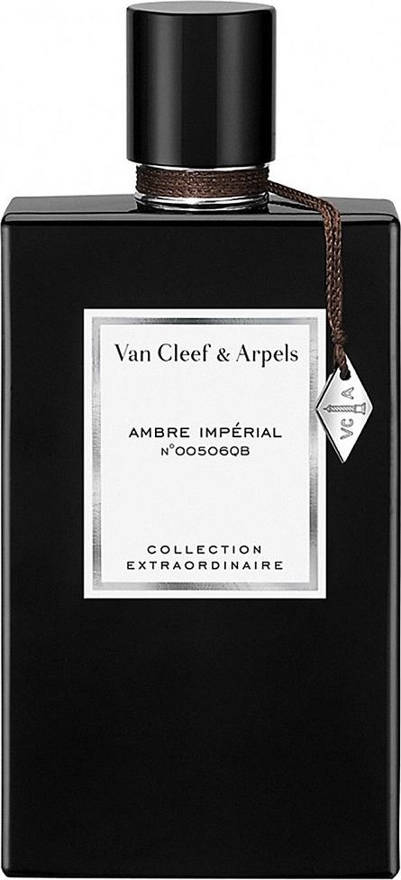 Flacon wody perfumowanej Van Cleef & Arpels Collection Extraordinaire Ambre Impérial 75ml na białym tle z eleganckim opakowaniem
