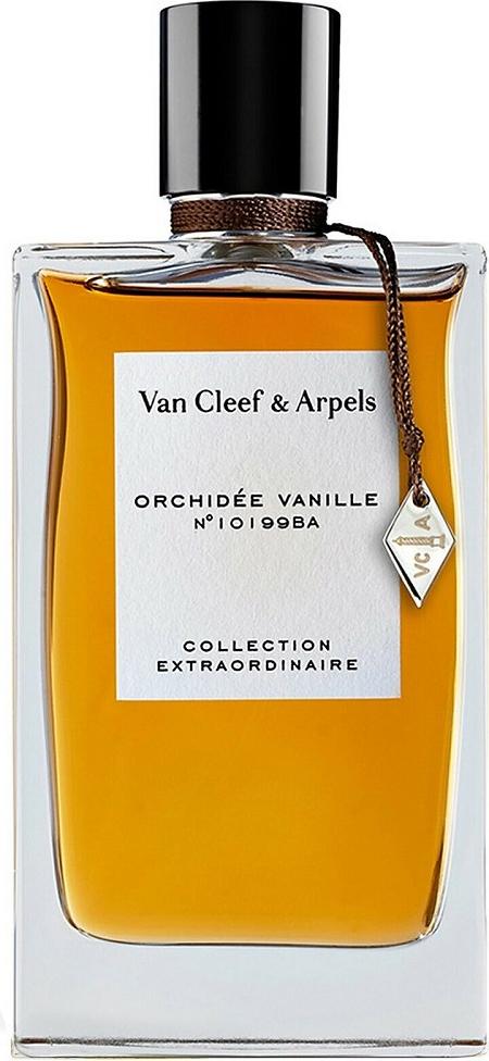 Flacon perfum Van Cleef & Arpels Collection Extraordinaire Orchidee Vanille woda perfumowana 75ml na białym tle z eleganckim opakowaniem