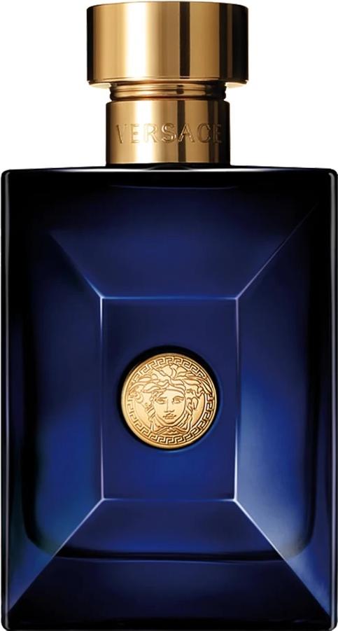 Versace pour Homme Dylan Blue woda toaletowa 50ml w eleganckim granatowym flakonie z emblematem Meduzy na białym tle