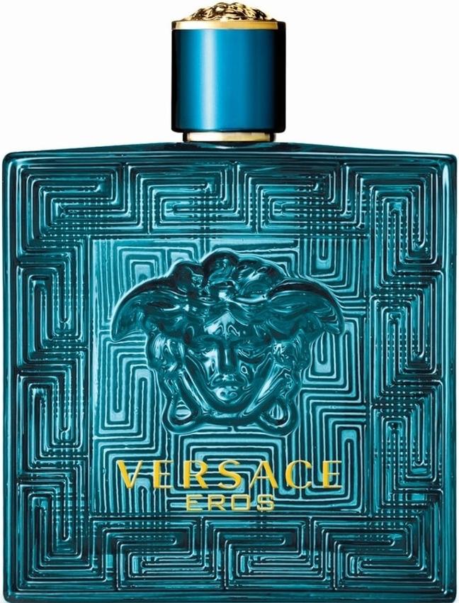 Flacon Versace Eros woda toaletowa 30ml w eleganckim niebieskim opakowaniu z charakterystycznym logo marki Versace na białym tle