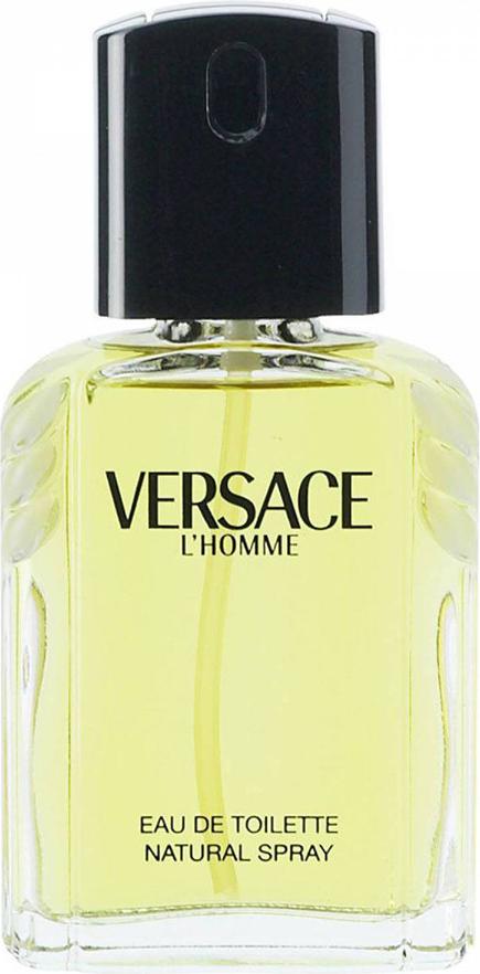 Flacon Versace L'Homme woda toaletowa 100ml - elegancki szklany flakon z logo marki Versace, luksusowe perfumy męskie w klasycznym opakowaniu