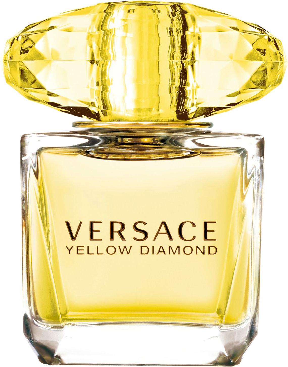 Flacon perfum Versace Yellow Diamond woda toaletowa 30ml dla kobiet - eleganckie opakowanie luksusowych perfum na białym tle