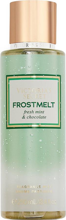 Flacon mgiełki do ciała Victoria's Secret Frostmelt 250ml z eleganckim opakowaniem marki na białym tle - perfumy damskie