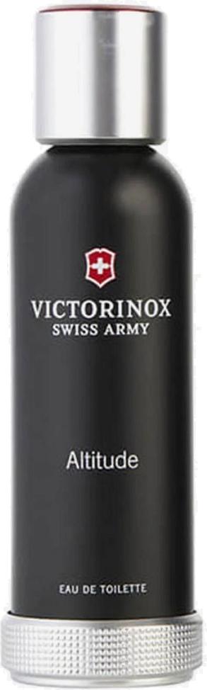 Flacon wody toaletowej Victorinox Swiss Army Altitude dla mężczyzn 100ml na białym tle z eleganckim opakowaniem marki Victorinox