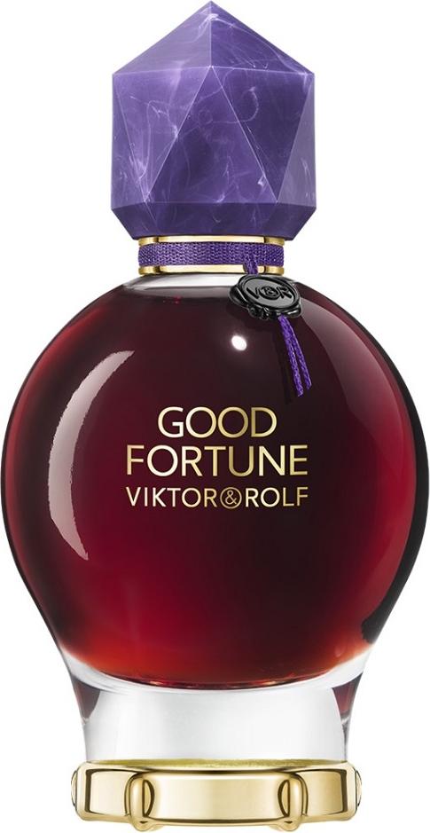 Flakon Viktor & Rolf Good Fortune Elixir Intense woda perfumowana 90ml z ametystową zakrętką na białym tle - luksusowe perfumy damskie