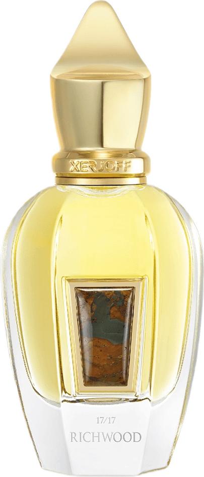 Flacon wody perfumowanej XERJOFF XJ 17/17 Richwood 50ml - luksusowe perfumy niszowe z sandałowcem na eleganckim tle z opakowaniem