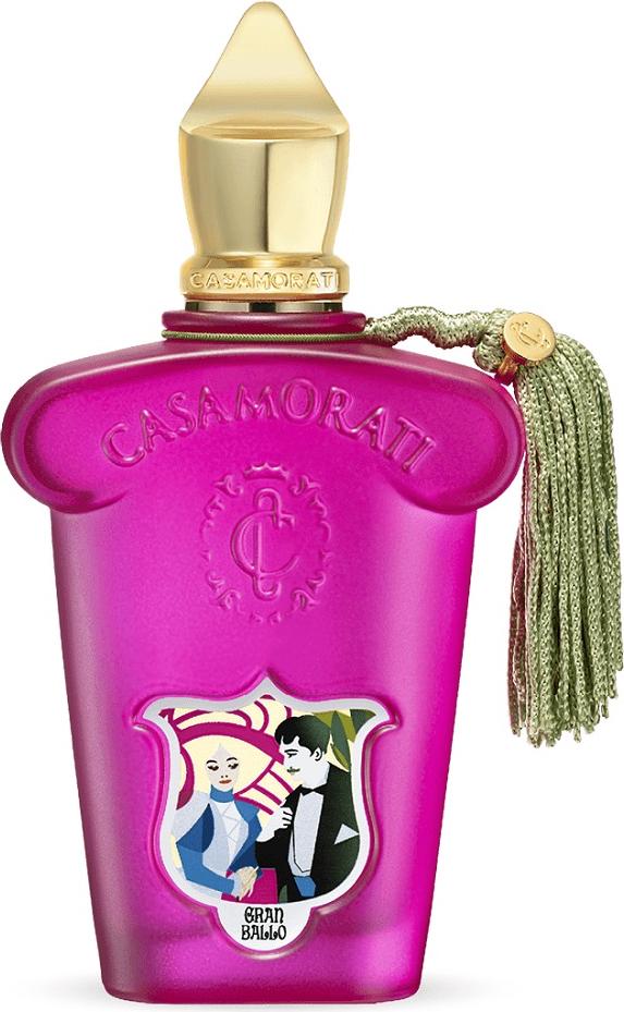 Flacon perfum XERJOFF Casamorati Gran Ballo woda perfumowana 100ml w eleganckim opakowaniu luksusowej marki na białym tle