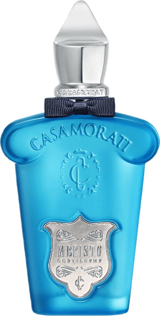 Flacon XERJOFF Casamorati Mefisto Gentiluomo woda perfumowana 100ml dla mężczyzn z eleganckim opakowaniem marki Xerjoff na białym tle
