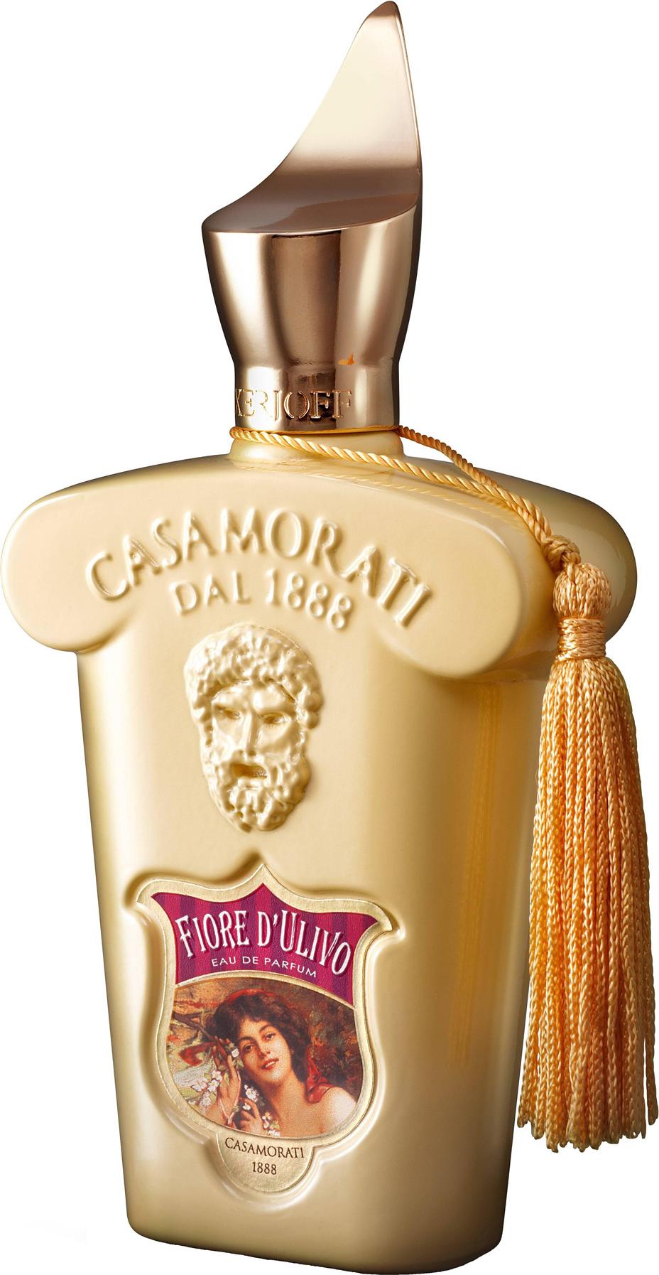 Flacon perfum XERJOFF Casamorati Fiore d'Ulivo woda perfumowana 100ml w eleganckim opakowaniu luksusowej marki na białym tle