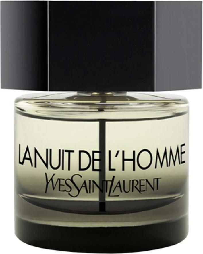 Flacon perfum Yves Saint Laurent La Nuit de L'Homme woda toaletowa 60ml w eleganckim opakowaniu na białym tle