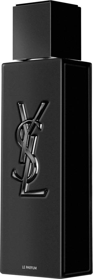 Flacon perfum YVES SAINT LAURENT MYSLF Le Parfum Eau de Parfum dla mężczyzn z eleganckim opakowaniem na białym tle
