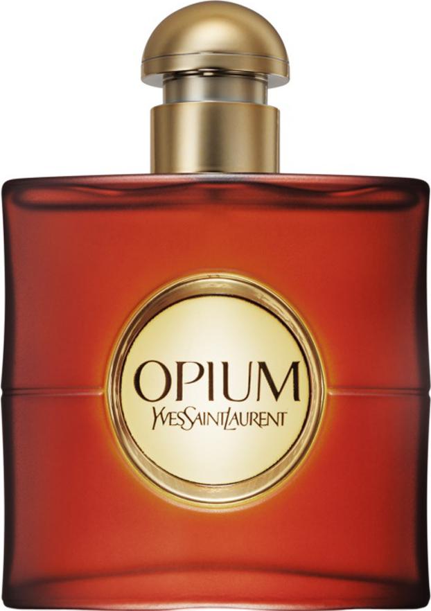 Flacon perfum Yves Saint Laurent Opium Eau de Toilette 2009 50ml w charakterystycznym opakowaniu, zmysłowy zapach orientalno-przyprawowy