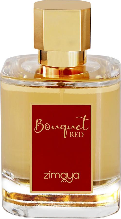 Flacon perfum Zimaya Bouquet Red woda perfumowana 100ml dla kobiet w eleganckiej butelce z logo marki na białym tle