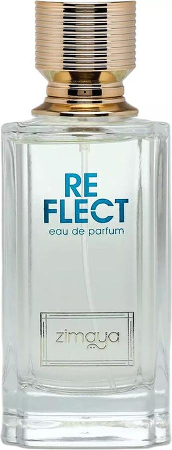 Flacon wody perfumowanej Zimaya Reflect 100ml z eleganckim opakowaniem marki Zimaya na białym tle - luksusowe perfumy unisex