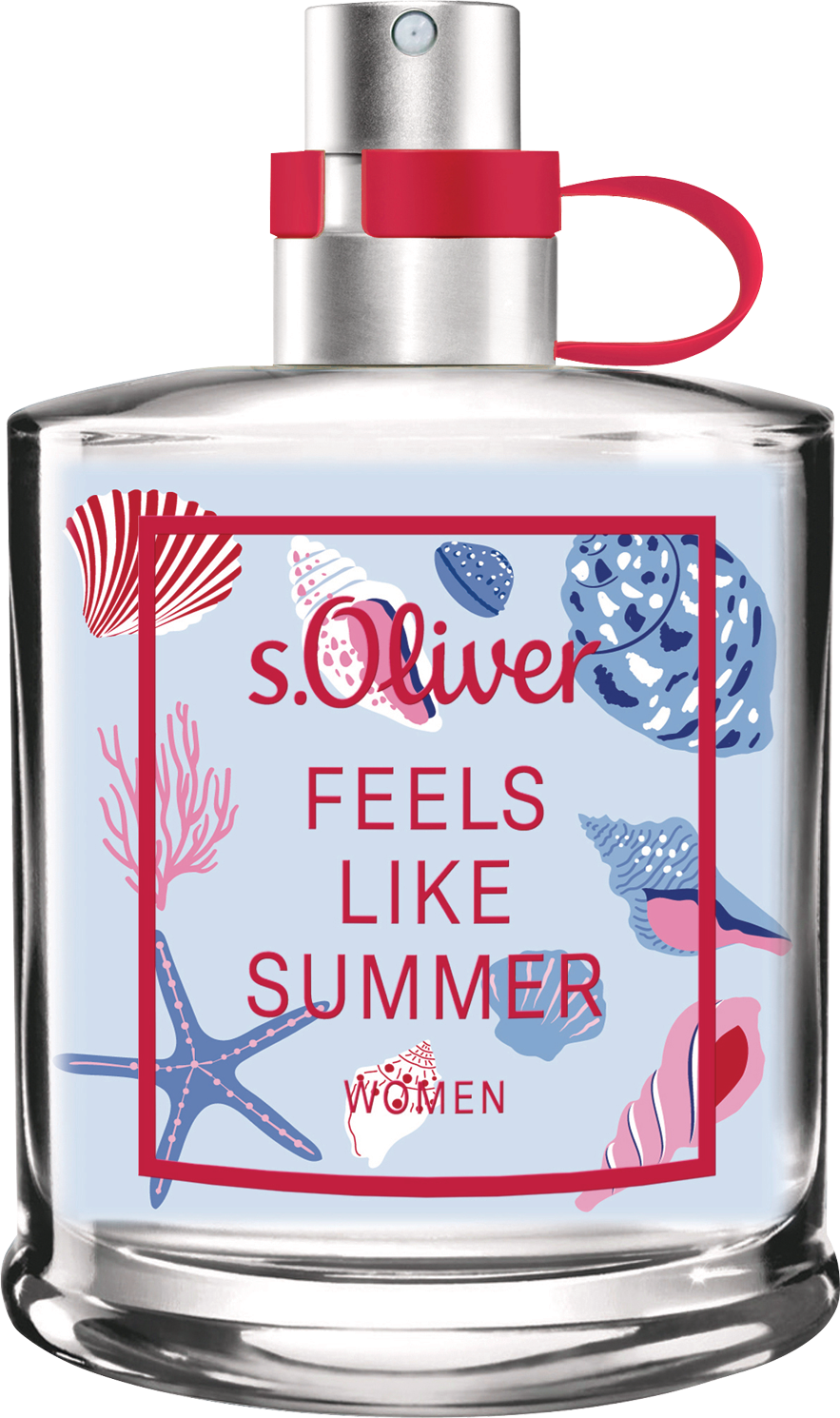 Flacon wody toaletowej s.Oliver Feels like Summer 30ml dla kobiet z orzeźwiającymi nutami morskimi, kwiatowymi i cytrusowymi na białym tle