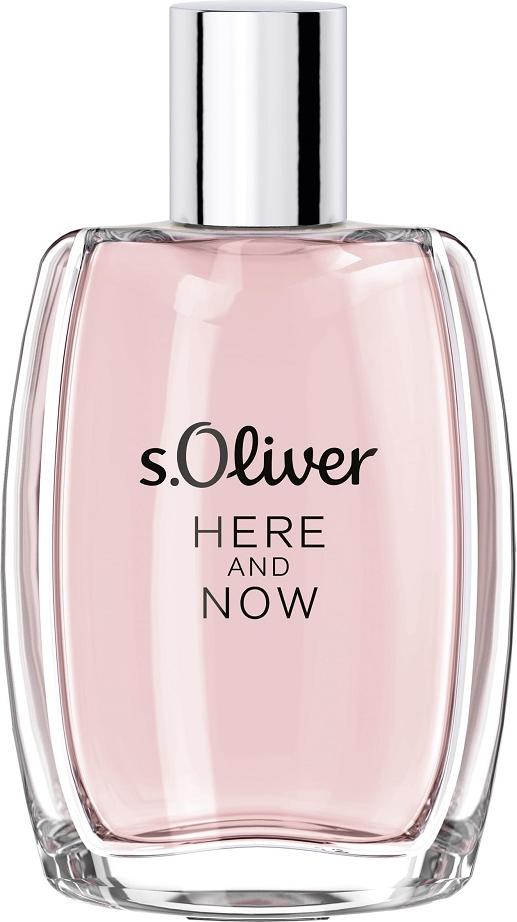 Flacon wody toaletowej s.Oliver Here & Now Women 50ml - eleganckie perfumy damskie w stylowym opakowaniu marki s.Oliver na białym tle